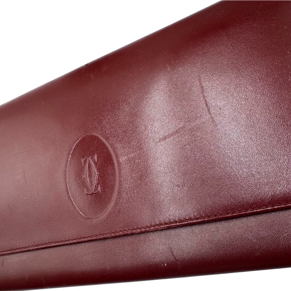 Cartier Must de Cartier Bodreaux Vintage Leather Clutch - Picture 2 of 9